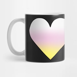 Cute Pink Yellow Gradient Heart Sticker Mug